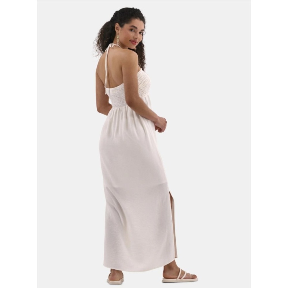 NEW No Boundaries Maxi Dress Womens XL (16-18) White Halter Sleeveless Strapless - Picture 4 of 10